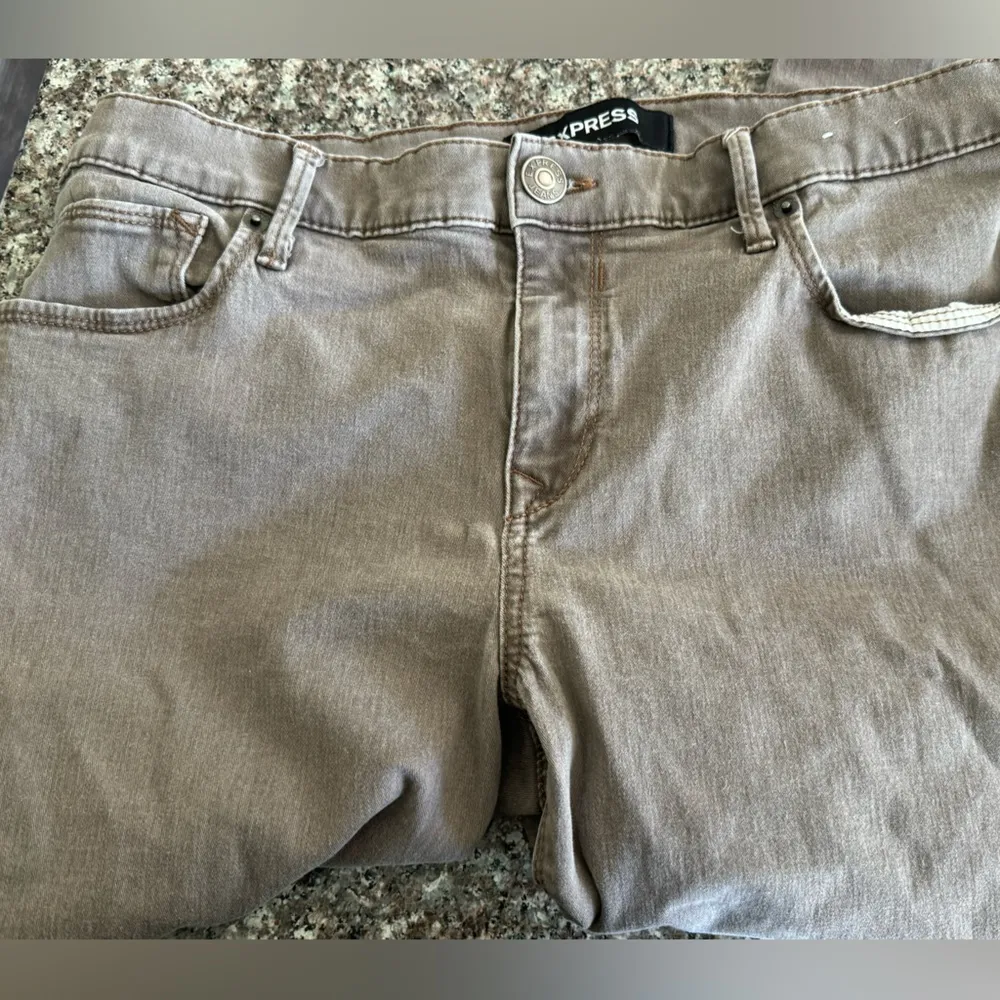 Express Ankle Legging Stretch Mid Rise Rise Jeans Gray Brown Size 10 R - Image 8