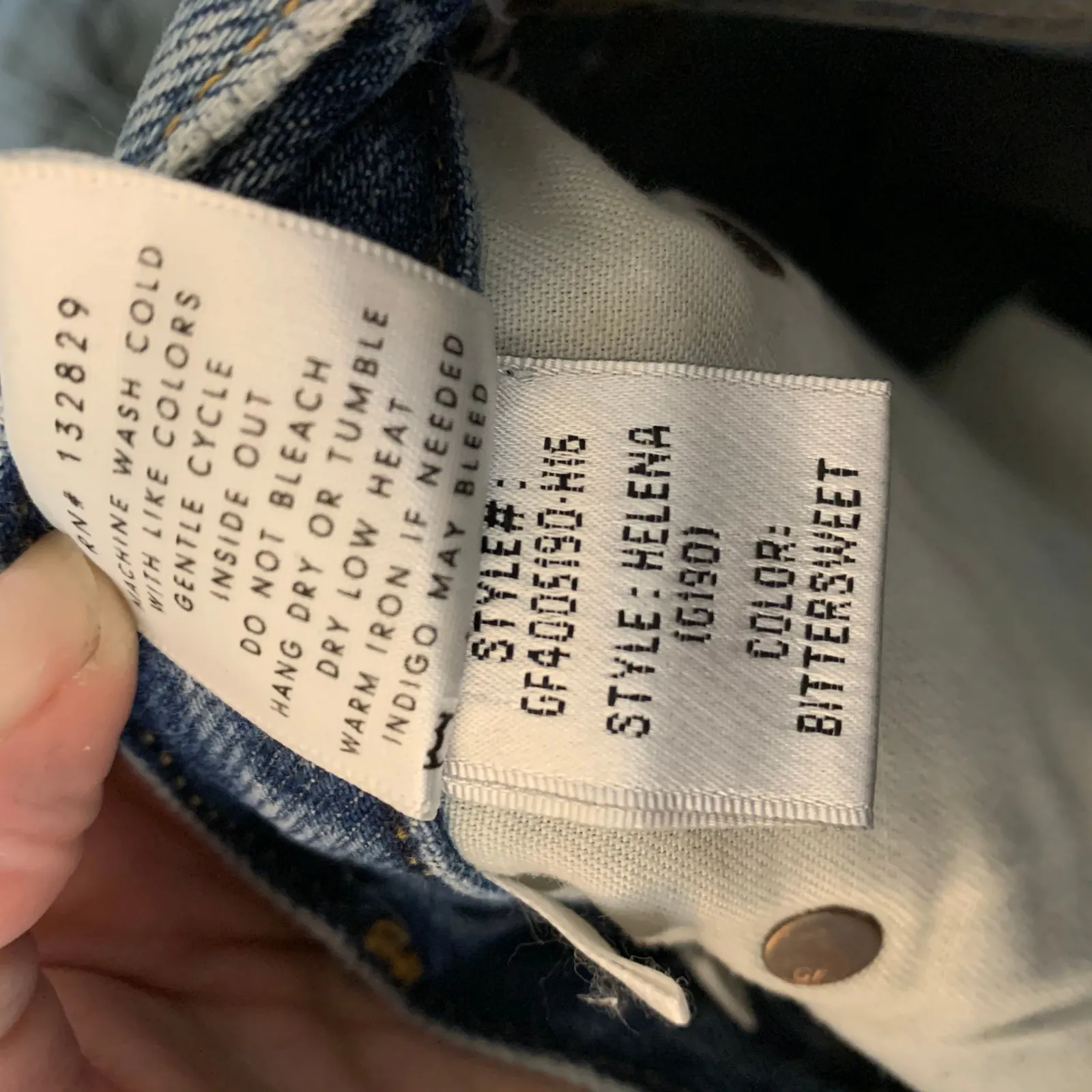 GRLFRND Revolve Helena High Rise Bittersweet Straight Leg Denim Dark Wash Jeans - Image 15