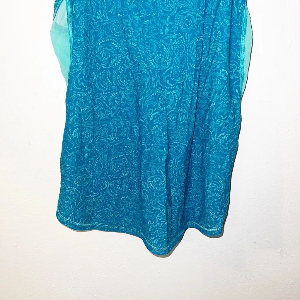 Lululemon Fast Lane Singlet "Foli Manifesto Bali Breeze Tofino Teal" tank - Image 3