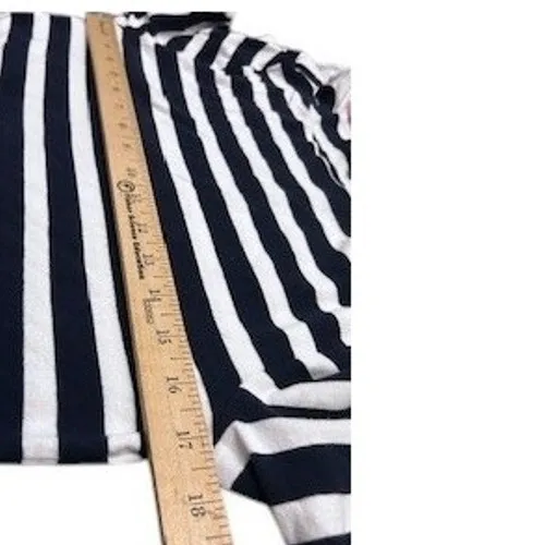 Lauren Ralph Lauren L Navy White Stripe Cotton‎ Top Nautical Coastal Preppy Chic - Image 5
