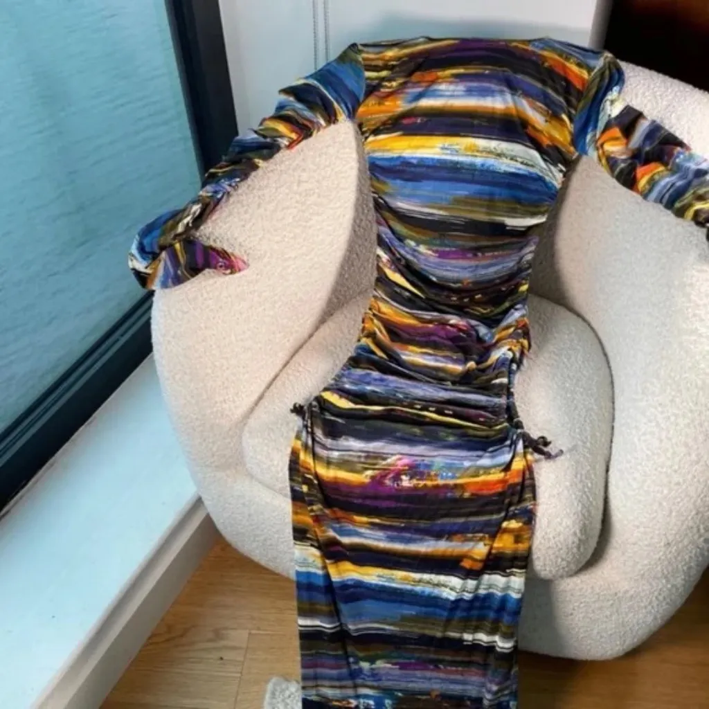 Dandy Clo Paint Stroke Dress Blue - Image 3