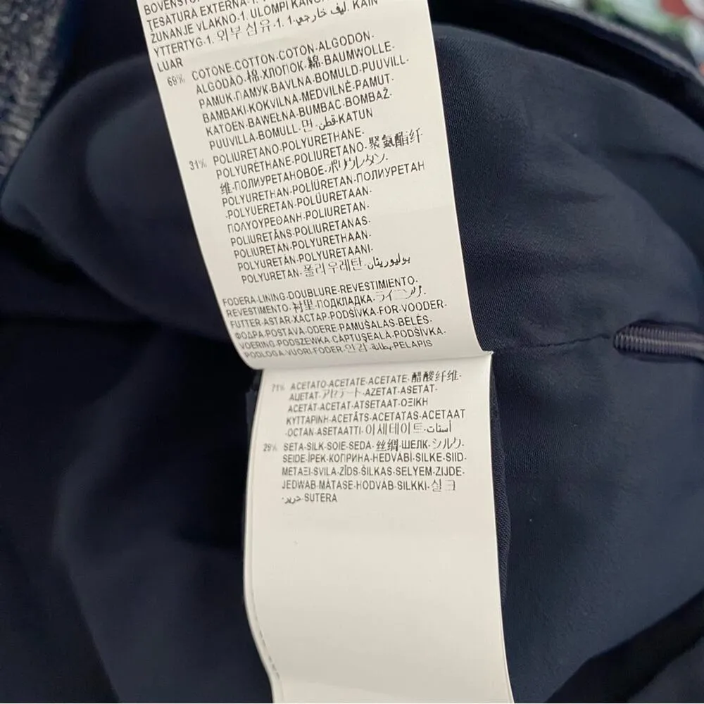 Versace NWTs Faux Leather Navy Blue Zipper Sides Mini Skirt size 4 Size 38 - Image 9