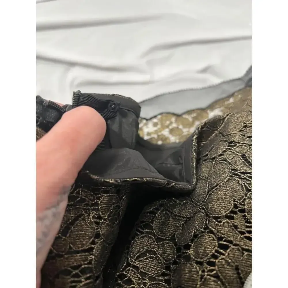 Ann Taylor‎ Gold Metallic Lace Pencil Skirt Size 12-NWT - Image 8