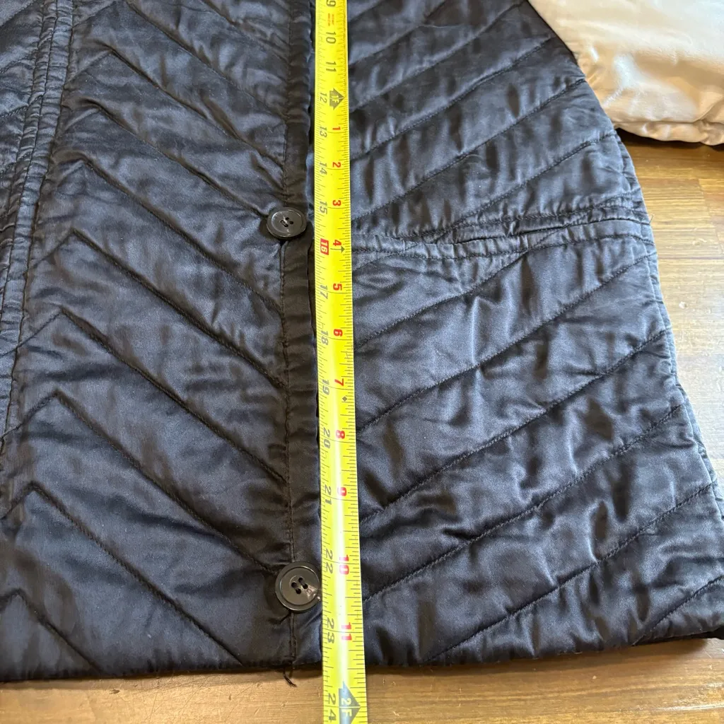 Isabel Marant Black Cream Ivory Quilted Chore Utility Jacket Bomber Silk Boxy 40 - Image 11