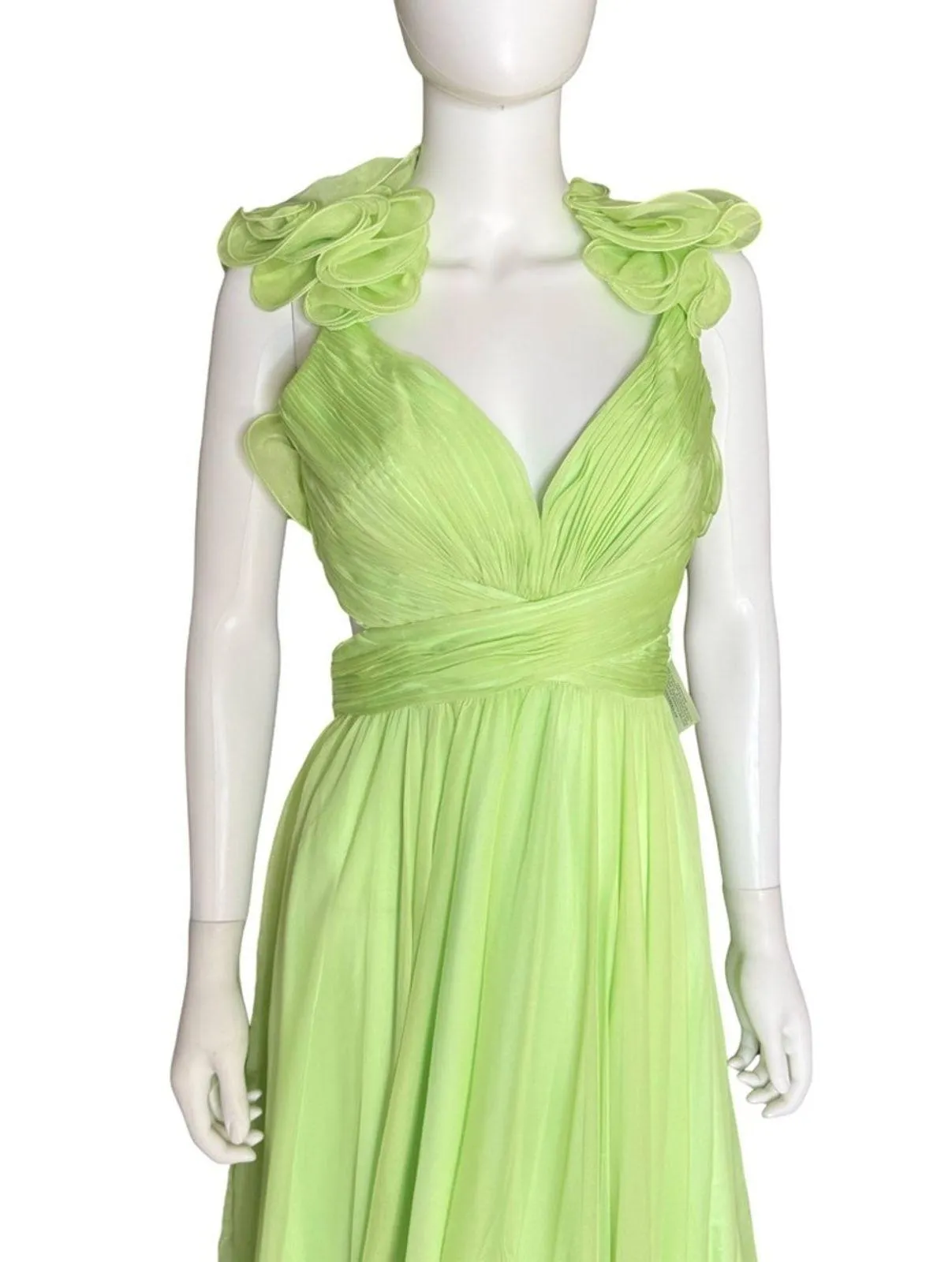 Mac Duggal Ruffle Tiered Cut-Out Chiffon Gown 67911 Mint Women’s Sz 8 - Image 4