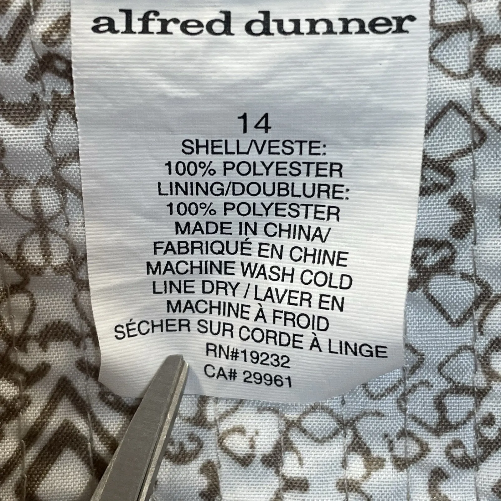 Alfred Dunner Womens 14 Jacket Quilted Reversible Open Front Blue Brown - Image 5