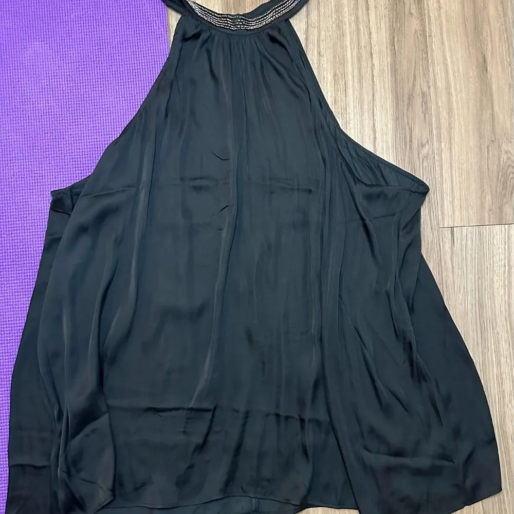 White House Black Market Beaded Sleeveless Chiffon Tunic Midi Slip Dress - 6 - Image 5