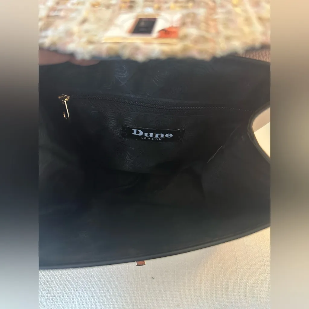 Dune London Blush Pink Tweed Boucle top Handle Bag can add Crossbody Strap - Image 6