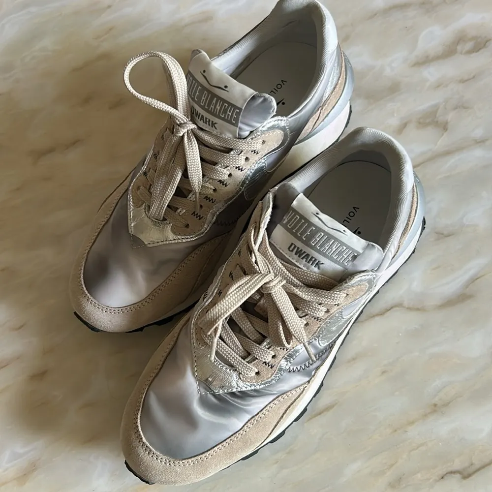Voile Blanche QWARK HYPE WOMAN Leather and Fabric Sneakers in Grey-Beige Size 39 - Image 13