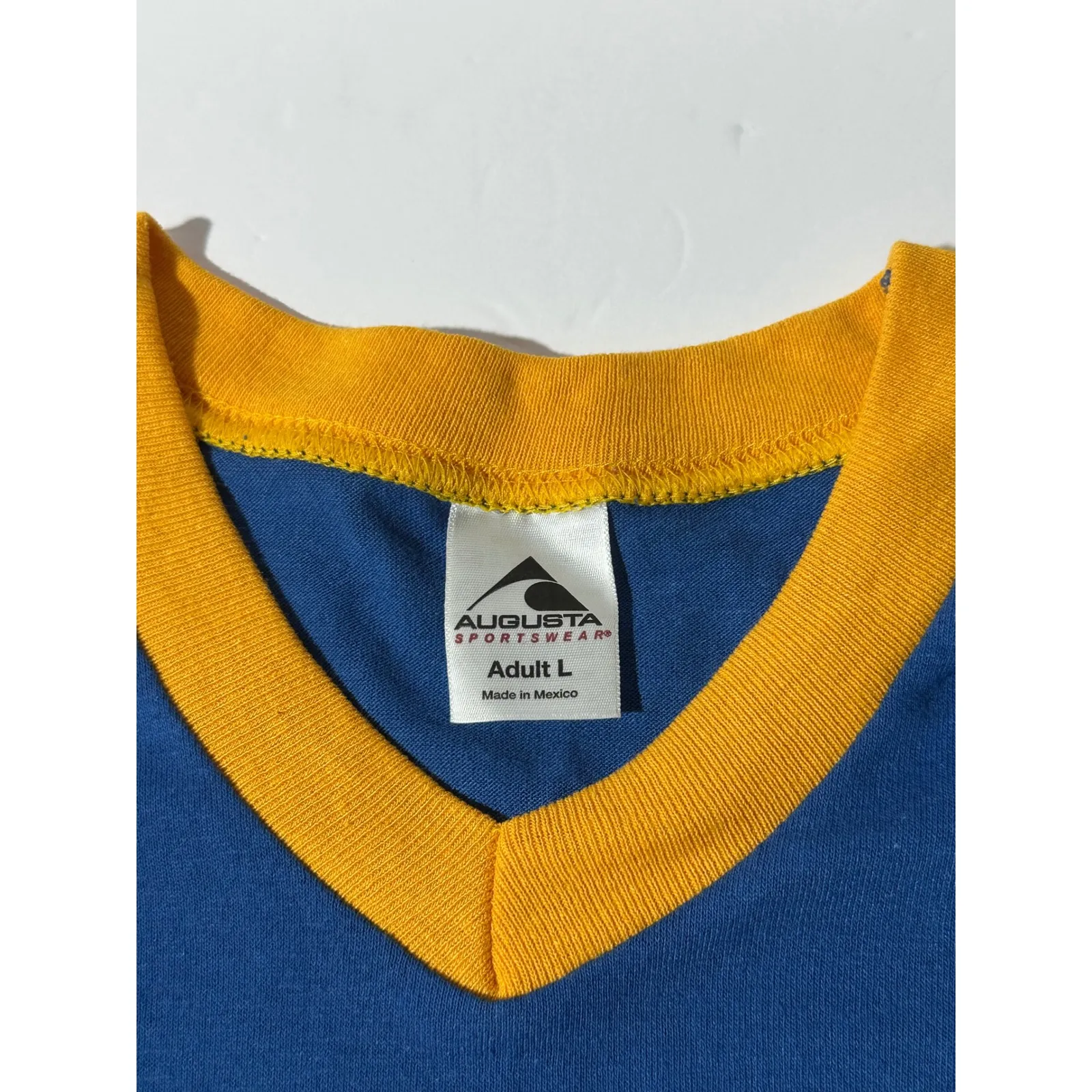 Augusta Blue & Gold Gameday T-Shirt Shake your Pom Poms V-Neck Adult L - Image 9