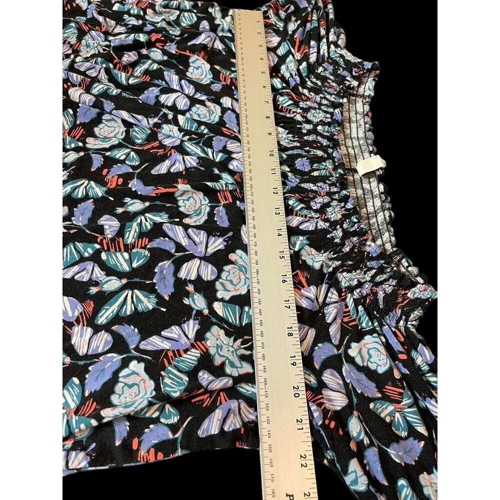 Free People Black Butterfly Novelty Long Sleeve On Or Off Shoulder Top S - Image 5