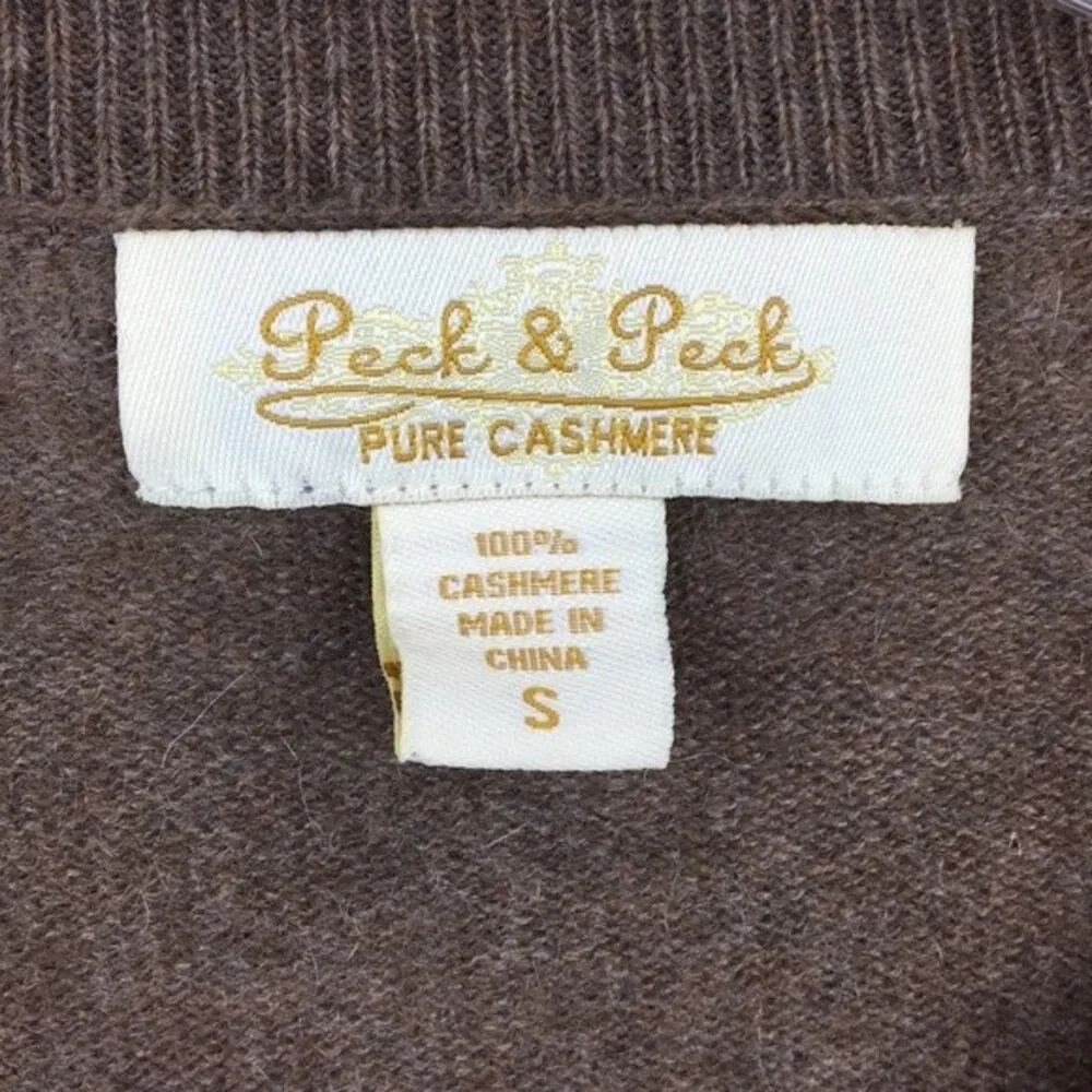Peck & Peck Women's 100% Cashmere Brown Long Sleeve Sweater S - Image 6