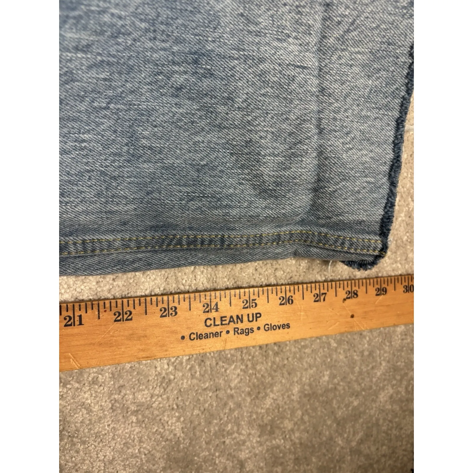 Good American GOOD‎ '90S Icon Jeans blue953 size 14/32 Distressed Raw Hem Cuff - Image 12