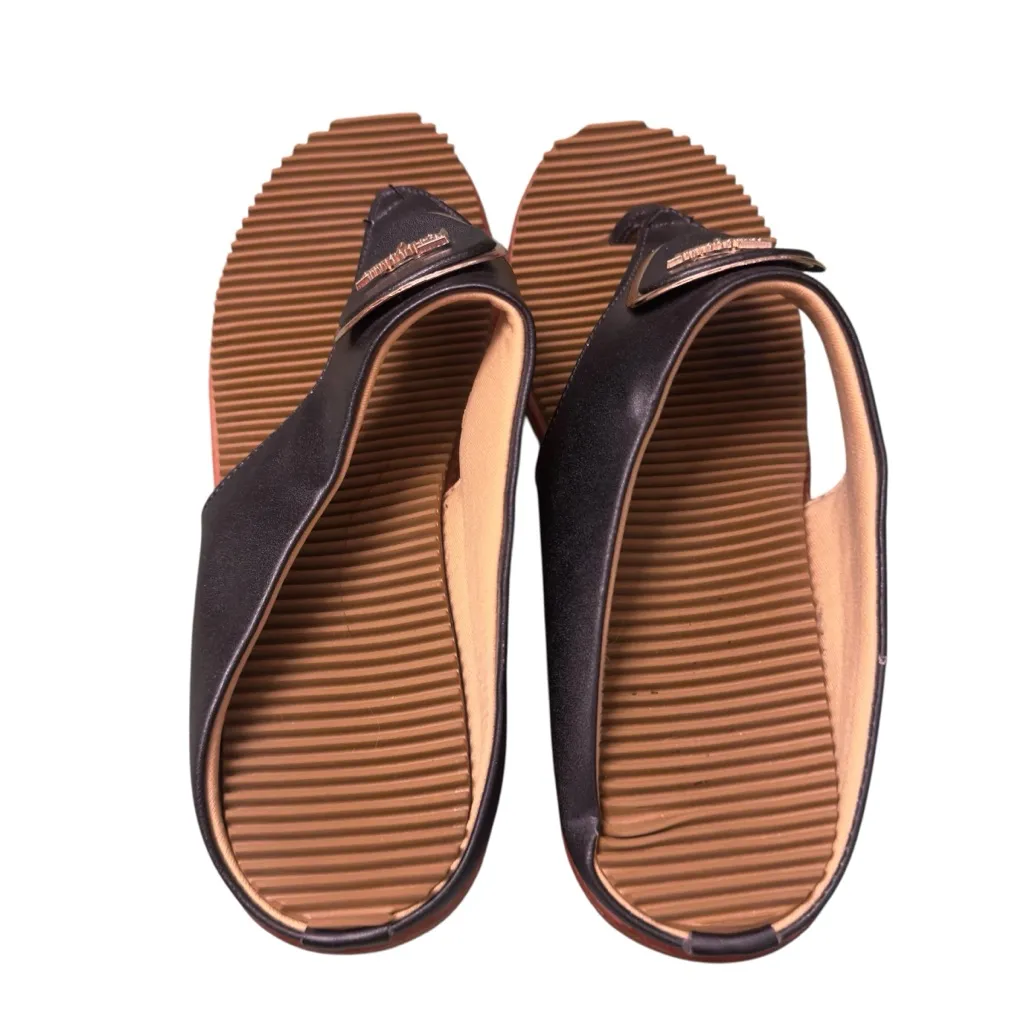 Salvatore Ferragamo Two-Tone Leather Sandals Women’s 39 Black Tan Quiet Luxury - Image 7