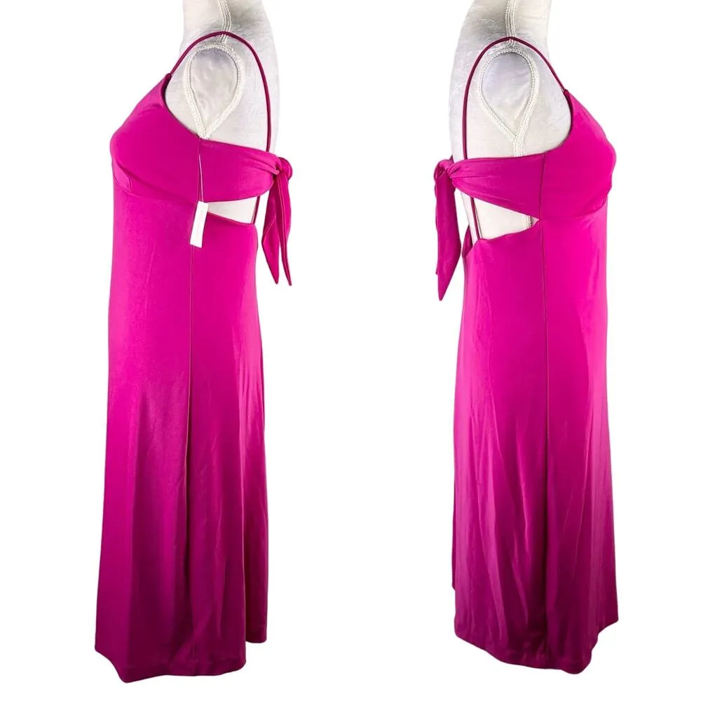 Banana Republic Strappy Dress Fuchsia Small Stretch Tie Lined New - Image 4
