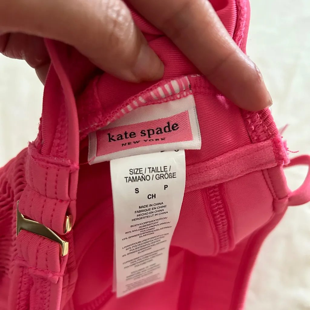 Brand new Kate Spade pink Smocked Underwire One-Piece Swimsuit in S - Image 8