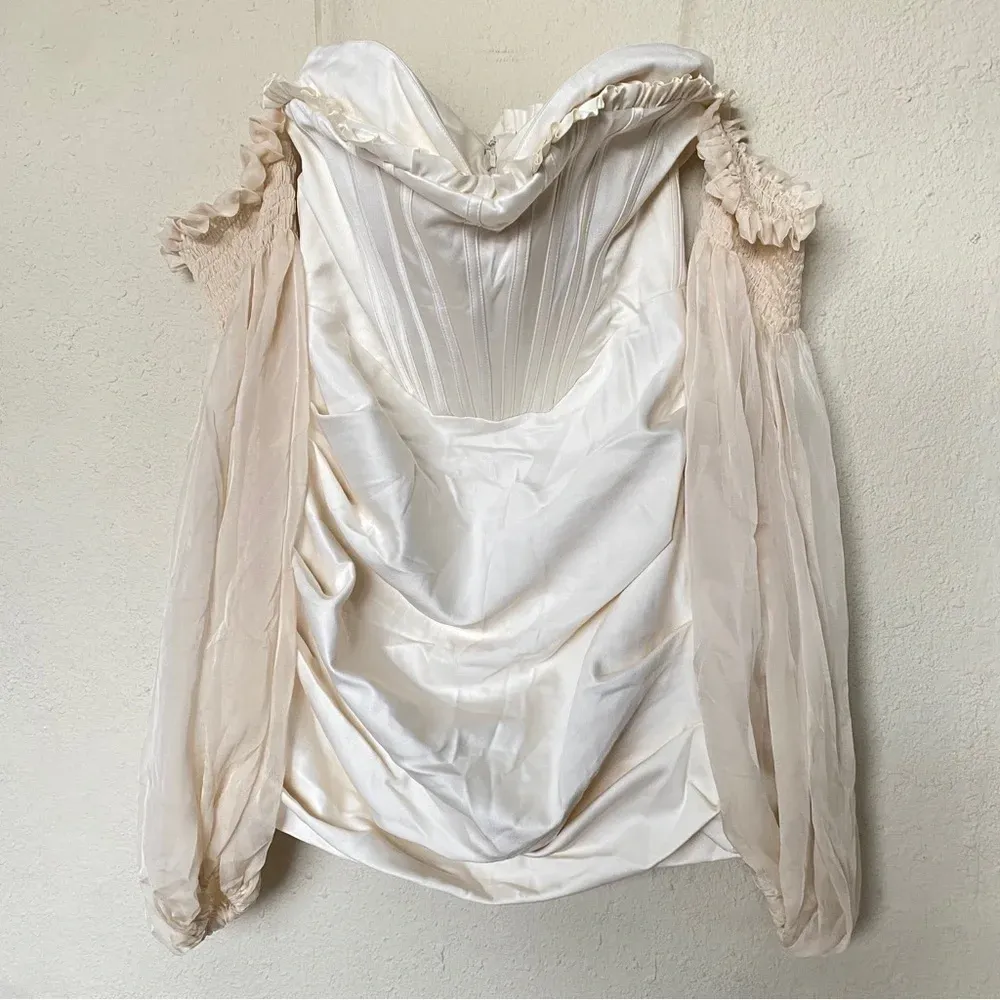 House of CB 'Beau' Ivory Draped Corset Dress NWOT‎ size L - Image 5