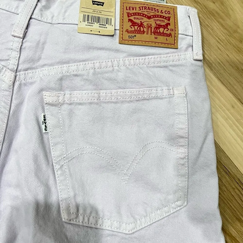 NEW Levi’s 501 High Rise Straight Cropped Purple Lilac Jeans Women’s 29 - Image 7