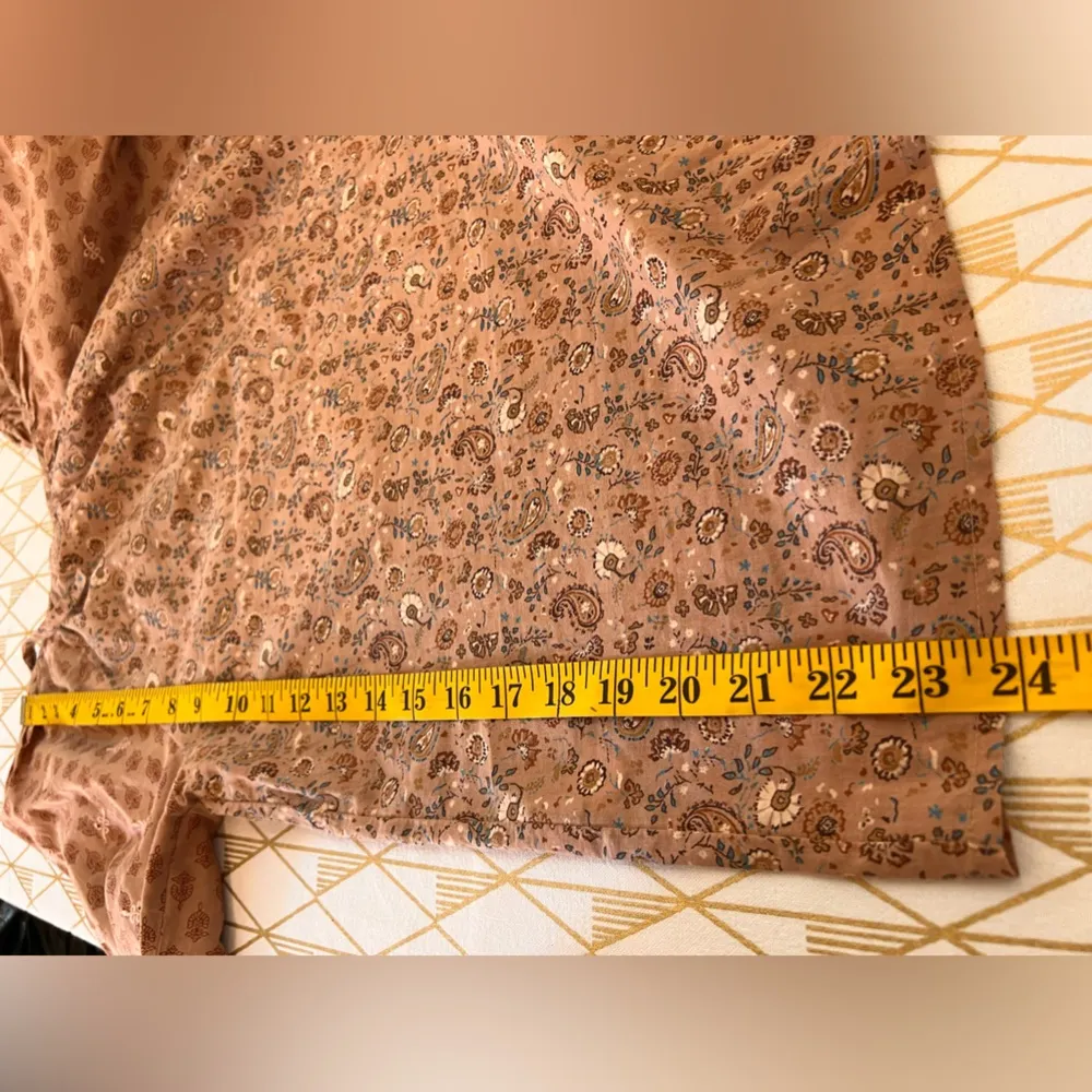 Lucky Brand NWOT 100% Cotton Boho Floral Top Size XS/TP - Image 12