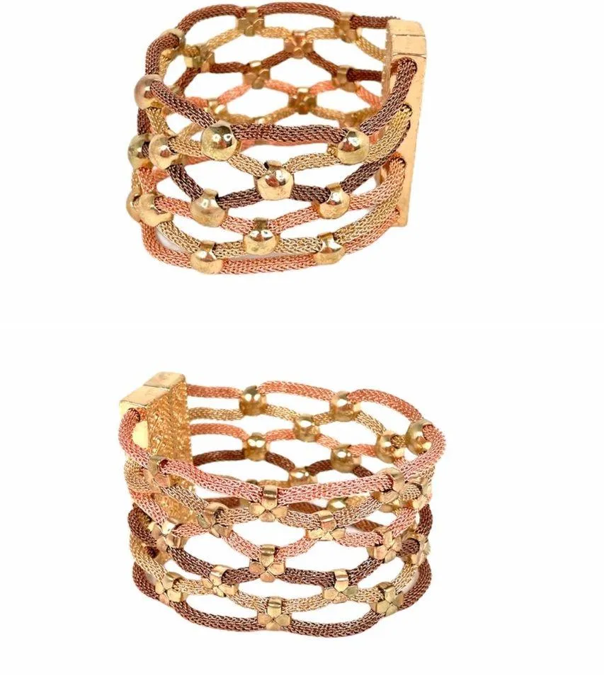 Multi Row Mesh Reversible Bracelet, Gold, Copper - Image 15