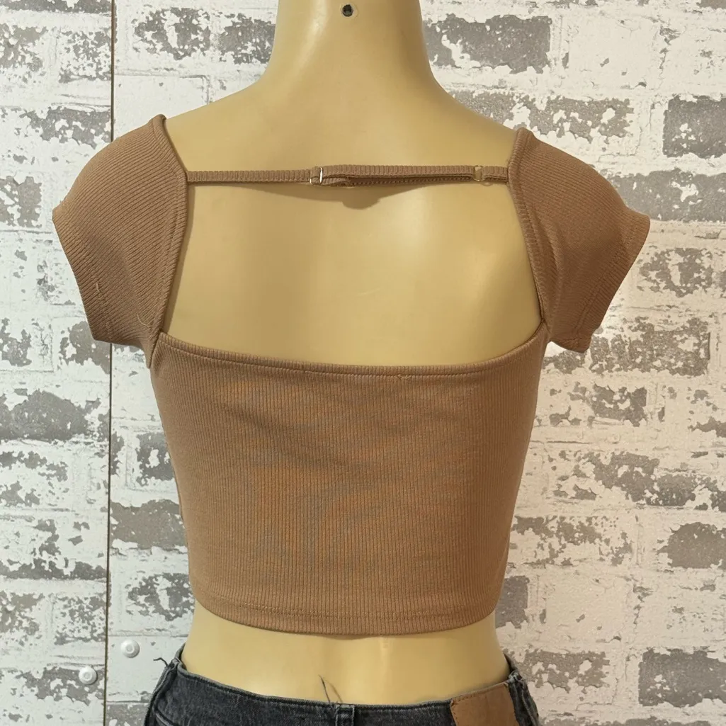 Stylish Brown Crop Top for Women Tan - Image 5