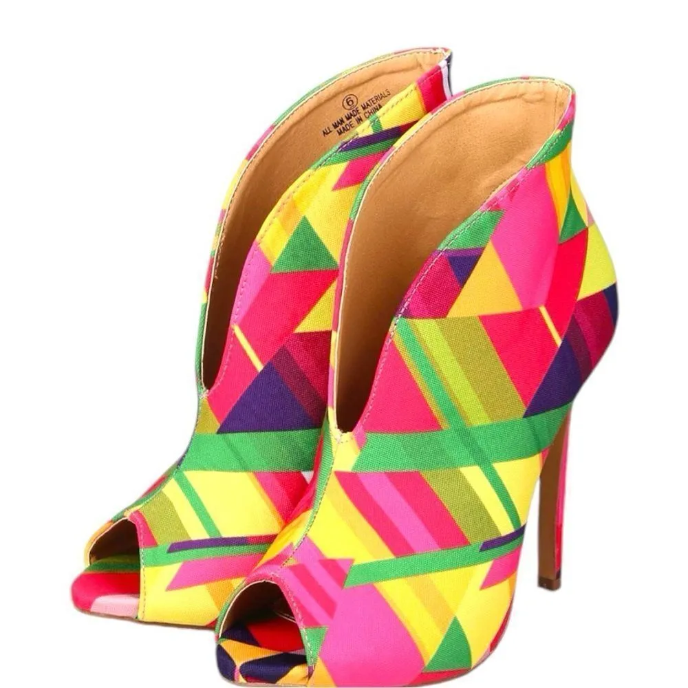 Liliana geo pattern awesome booties! Open toe . New - Image 4