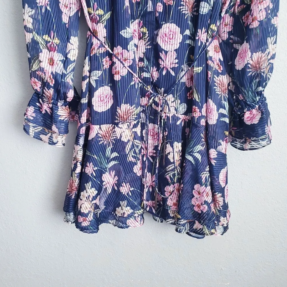 Cooper St Blue Floral Long Sleeve Dress - Image 3