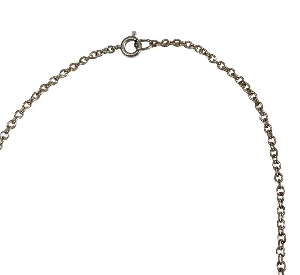 Hand Crafted Silver Chain Single Clasp Long Black Green Stone Beaded Necklace - Image 5