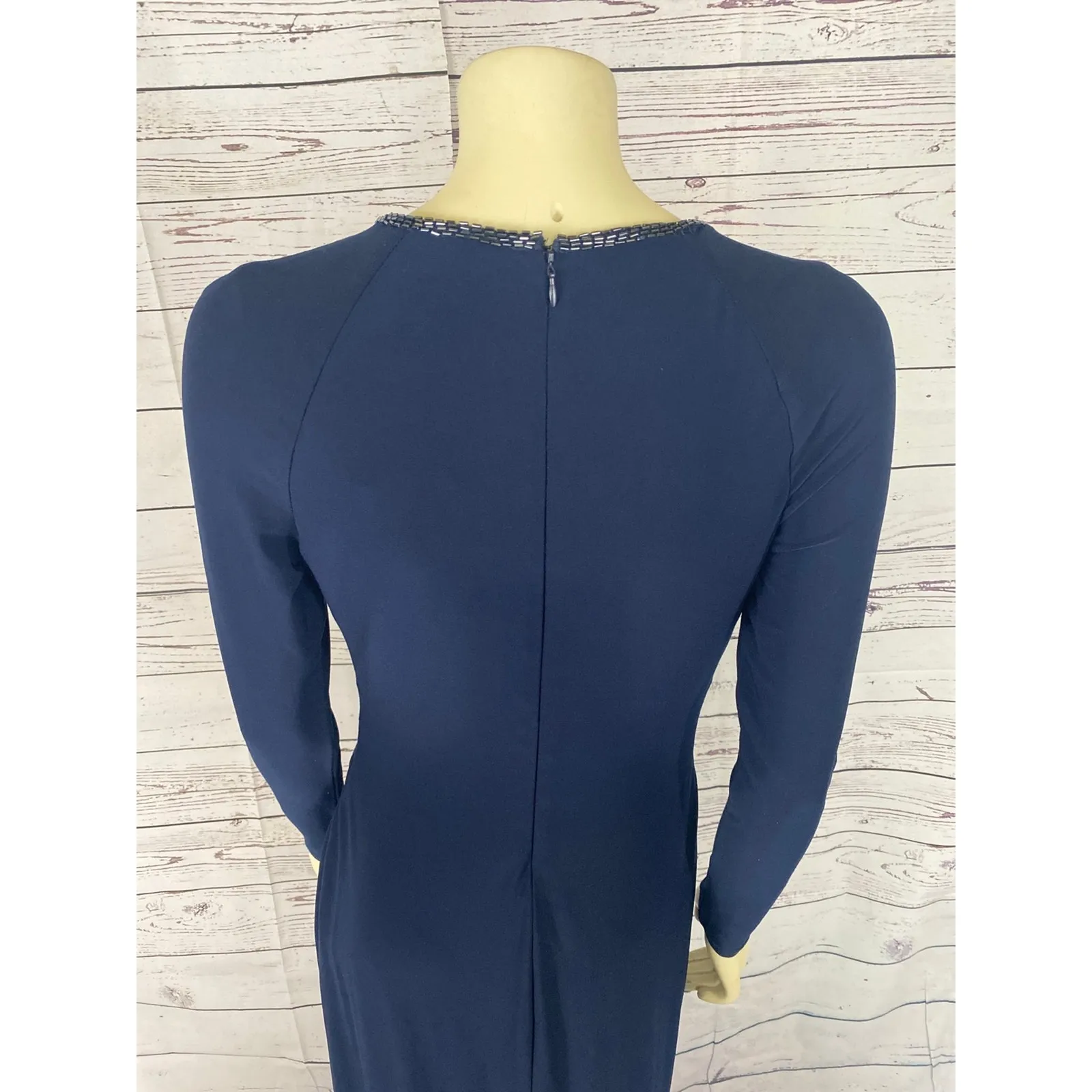 LAUREN RALPH LAUREN Beaded-Yoke Jersey Gown size 8 - Image 5