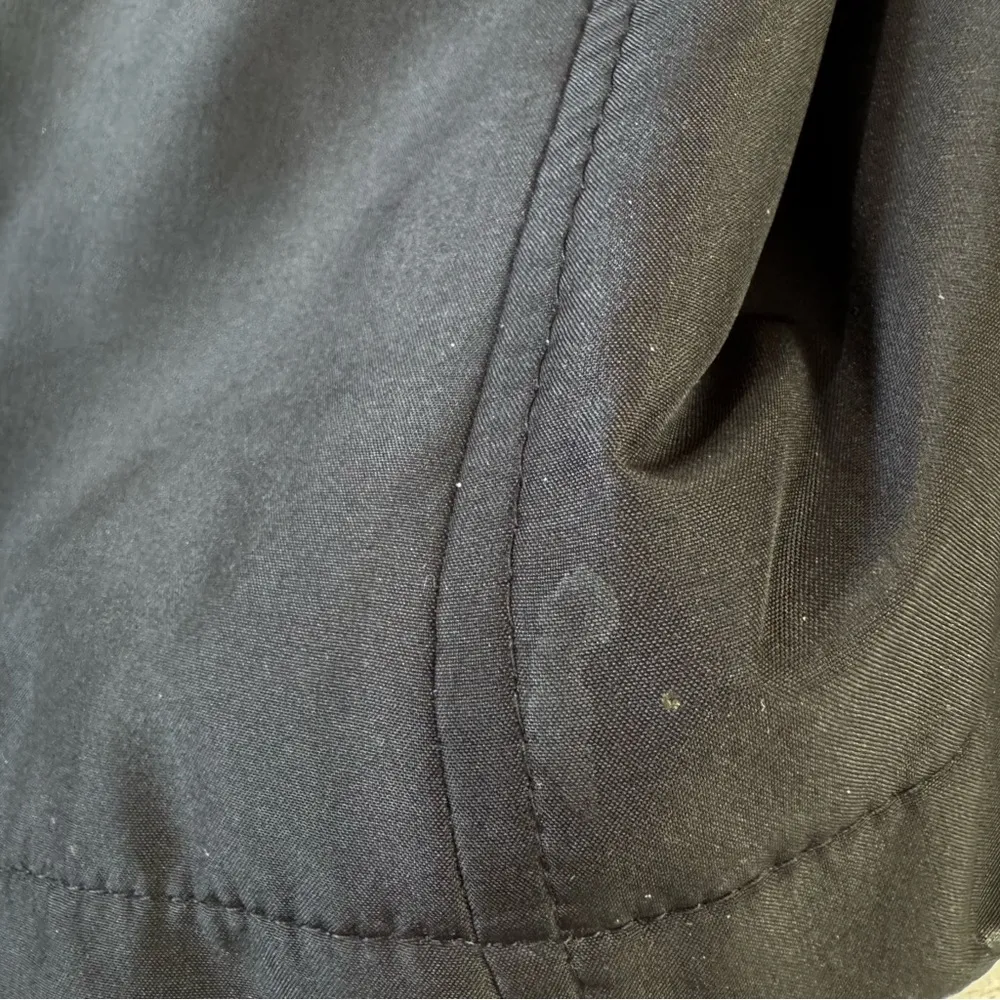 Black Mid Weight Thigh Length Button Front Water Resistant Jacket - Image 9