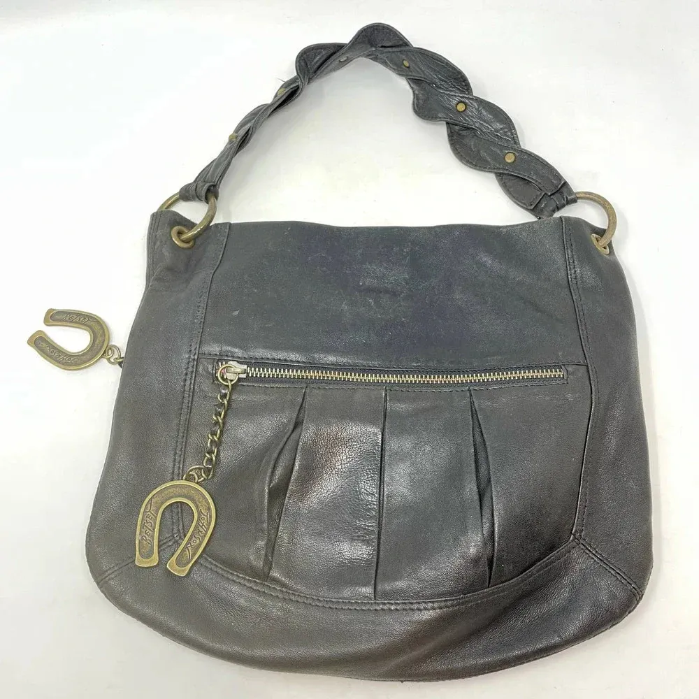 Betsy Johnson Vintage Black Vegan Leather Western Horseshoe Shoulder Bag‎ - Image 12