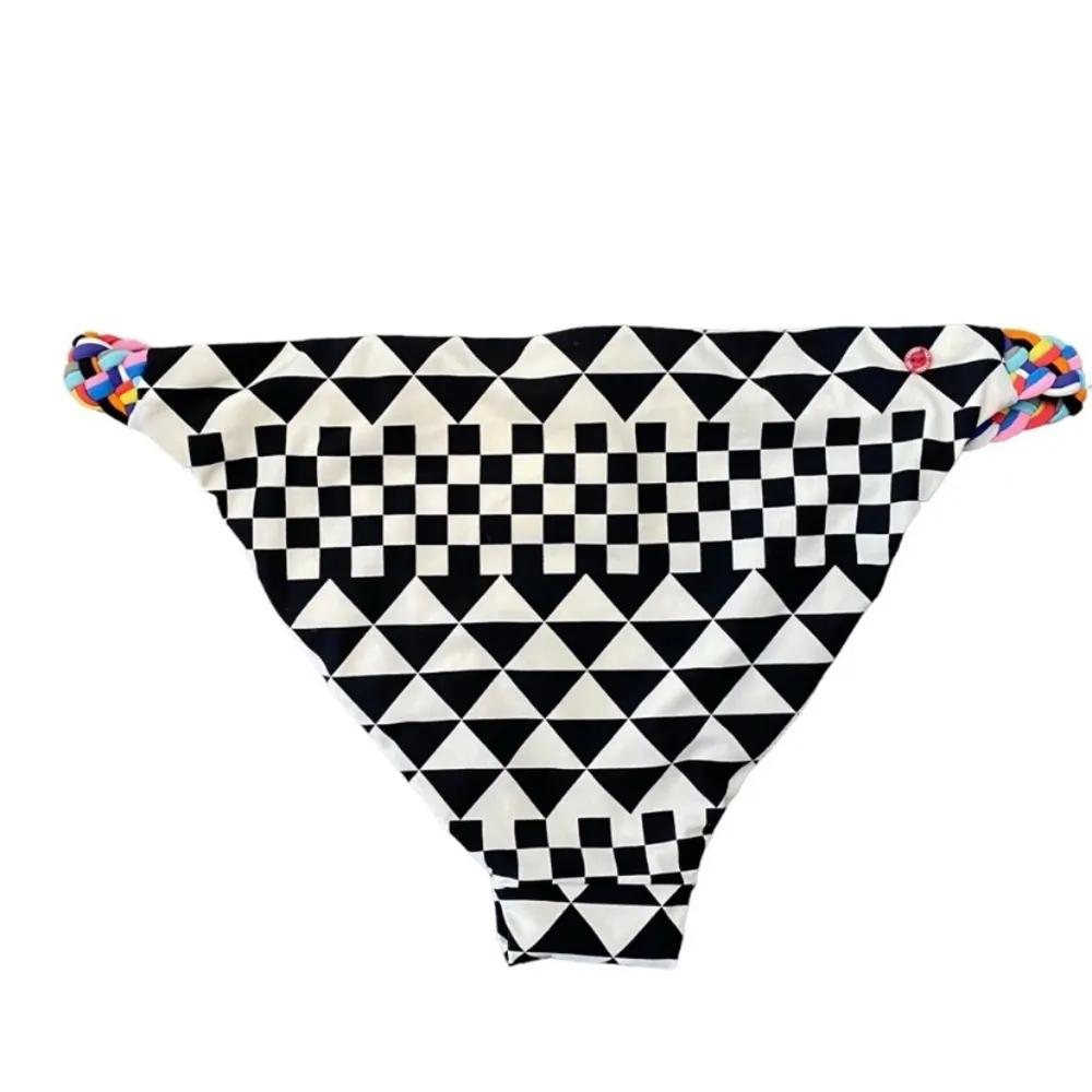 Red Carter Cali' Bikini Set Halter Bikini Top & Full Cut Bottom Check Print - Image 8