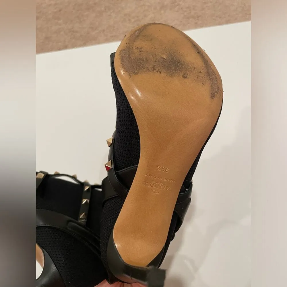 Valentino Garavani Black leather Rockstud Sock Ankle booties EU 39.5 - Image 10