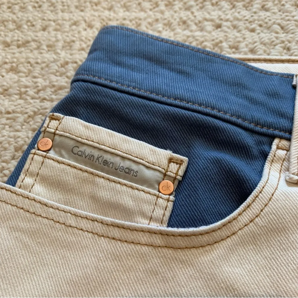 Calvin Klein Denim Color Block Mini Skirt - Image 7