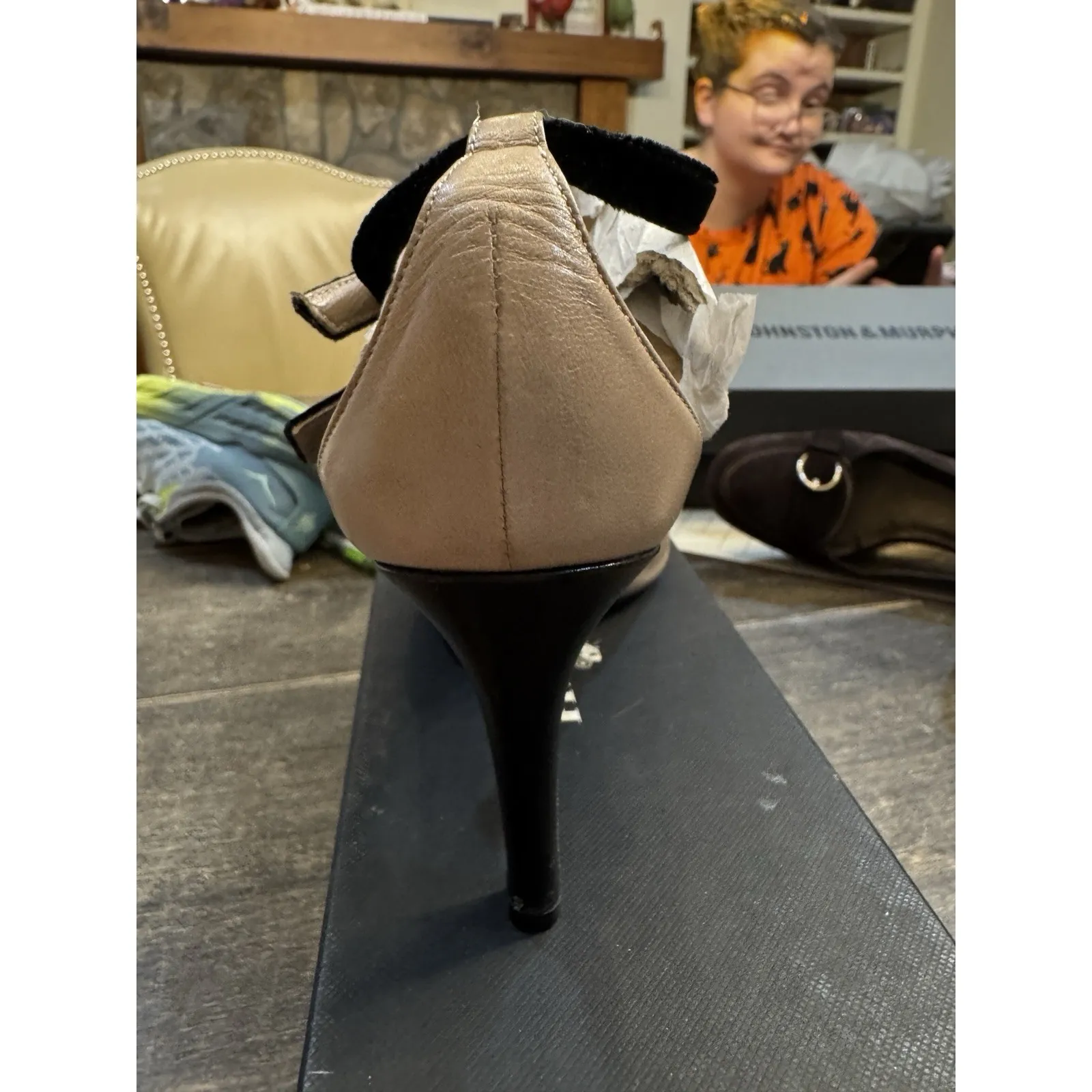 Vintage YSL Yves Saint Laurent Sandal Heels Shoes‎ Size 37.5 Peep Toe Strappy - Image 7