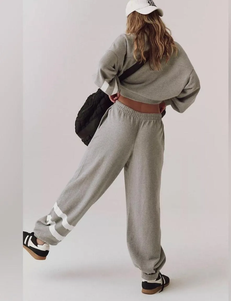 NWT Free People Movement All Star Logo Pants In Heather Gray White Combo $98 MSRP No refunds or cancellation’s   - Image 5