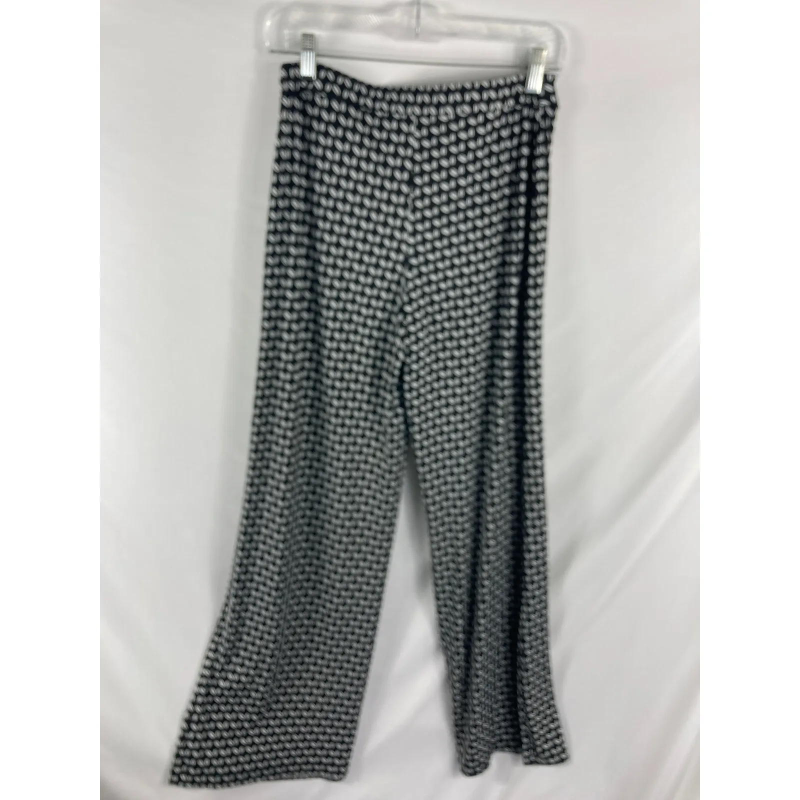 Frank Lyman Design Black White Pattern Wide Leg Pull on Pant Size 4 - Image 4