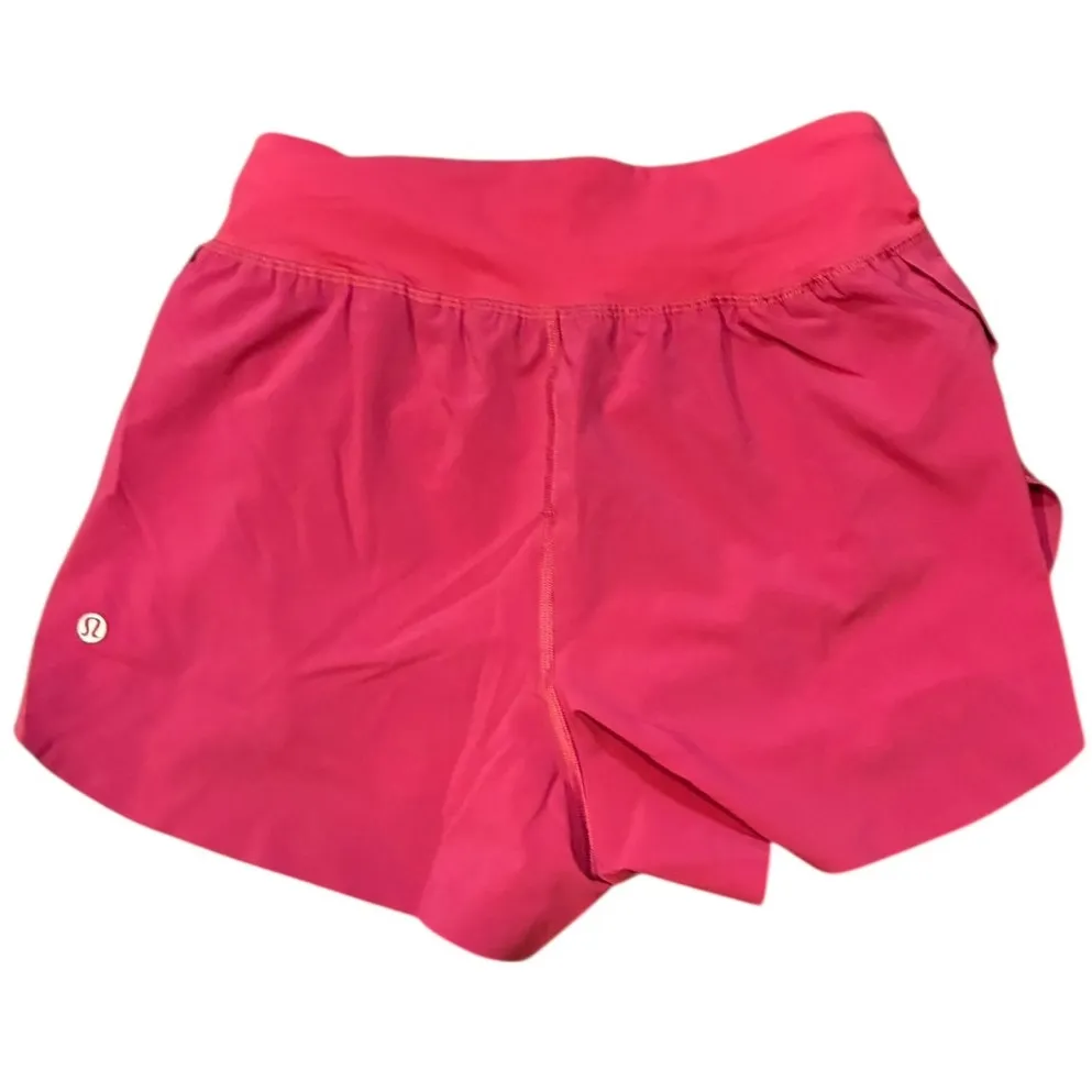 Lulelmon Fast and Free High rise Split Shorts 3" size xs Raspberry Coulis - Image 2
