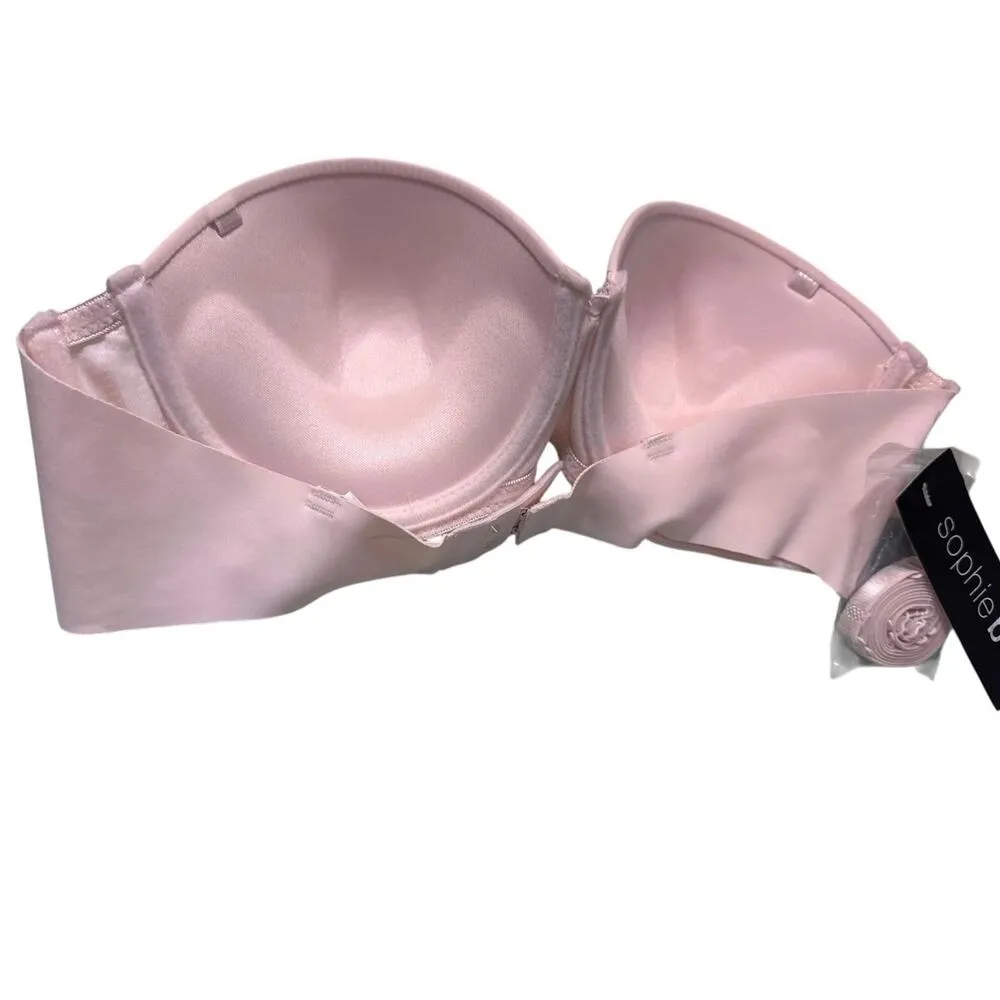 Brand New Sophie B Women's 36B 3 Slight Push Up Bra Bandeau Blush Pink - Image 3