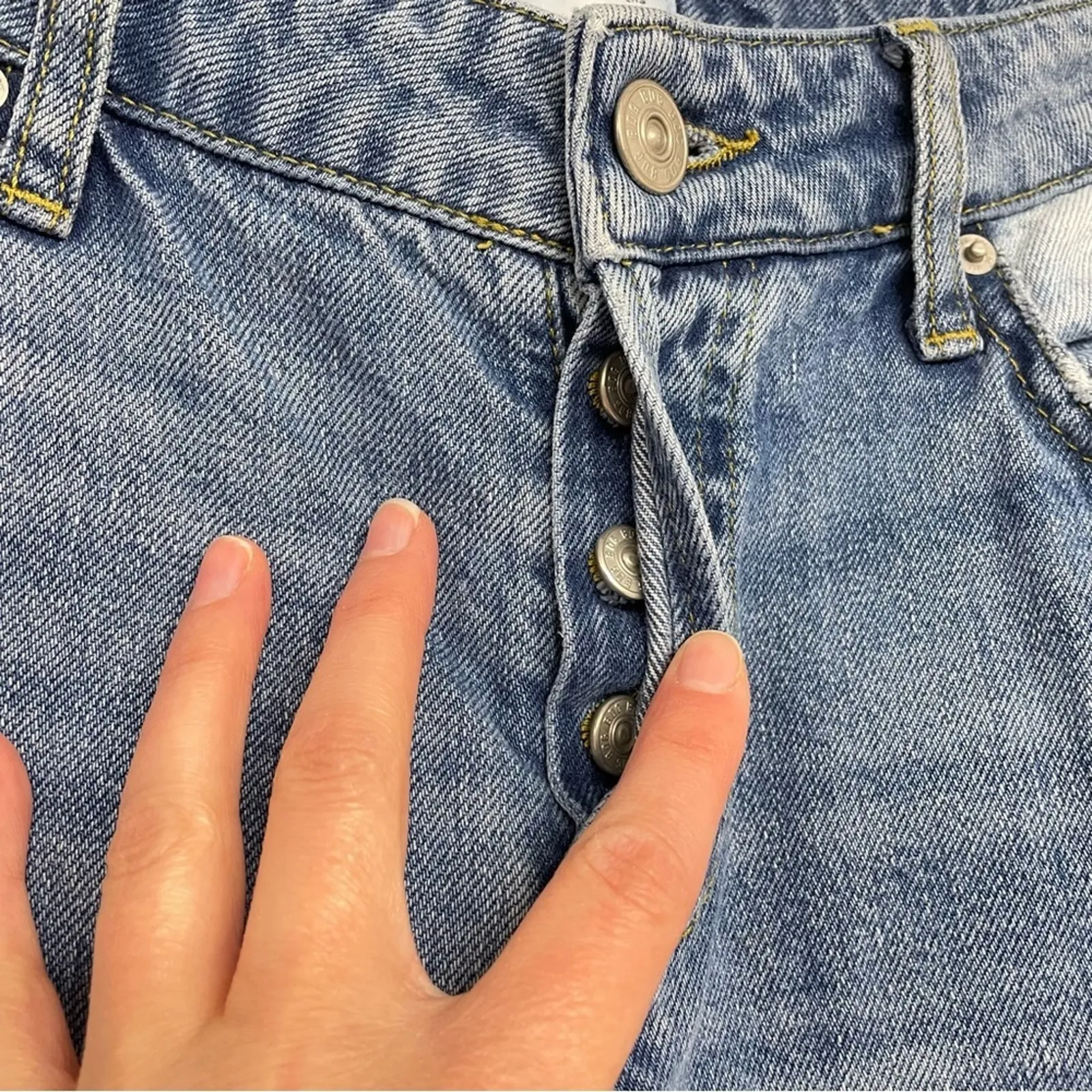 BDG Colorblock Womens Jesse Straight Leg Jeans Womens 26 Two Tone Blue Denim - Image 5