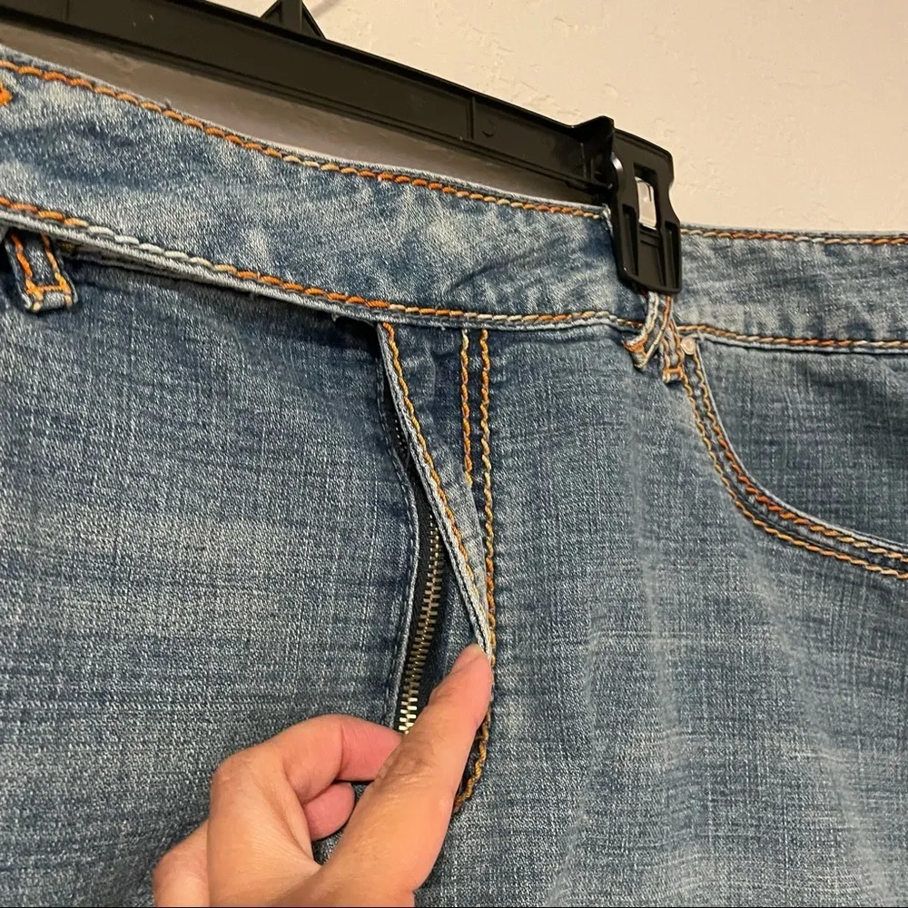 Crest Jeans The Collection‎ Distressed Embellished Denim Skirt Sz: 23/24​ Blue Size undefined - Image 5