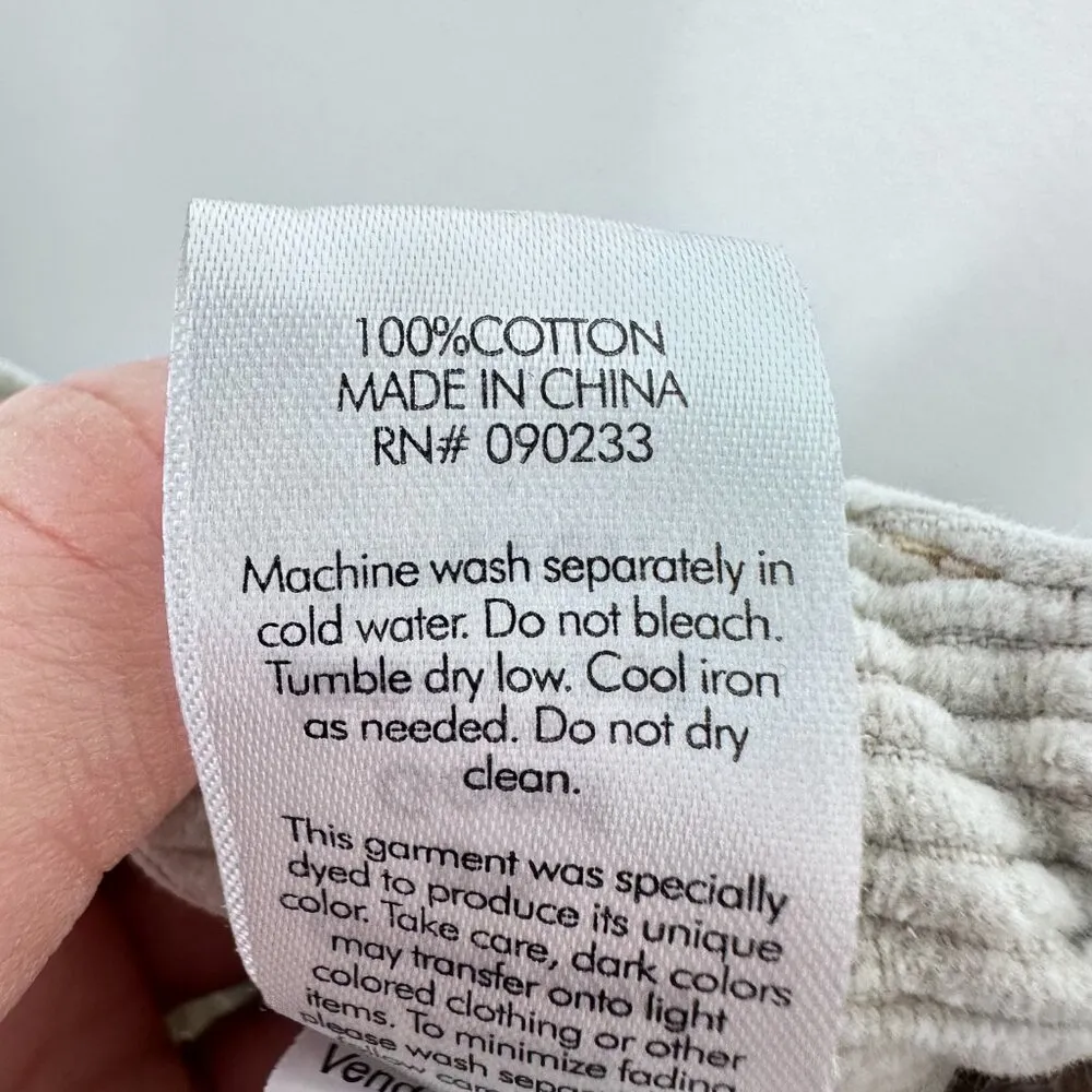 PacSun Cream Blue Tie Dye Corduroy 90s Boyfriend Bootcut High Rise Pants Size 27 - Image 3