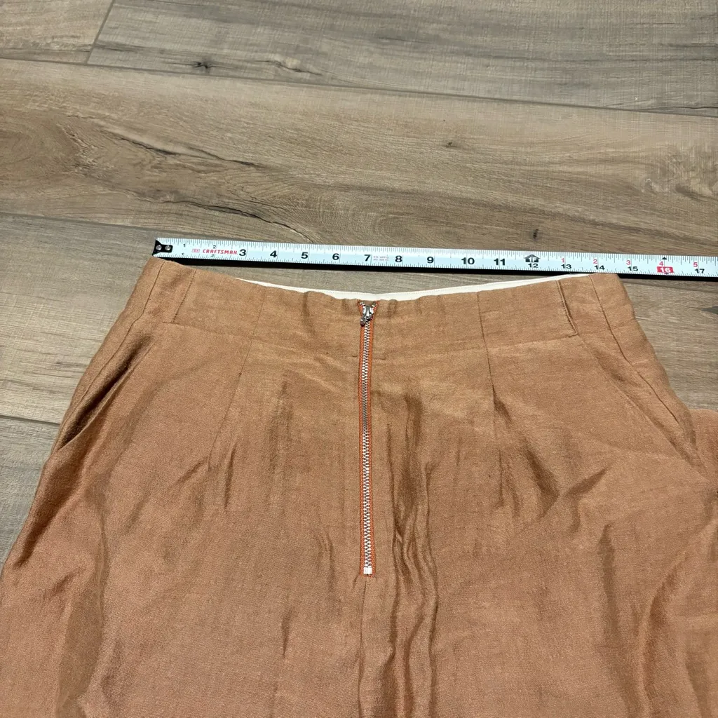 Scotch & Soda linen zip front trouser pants straight leg brown size medium - Image 7