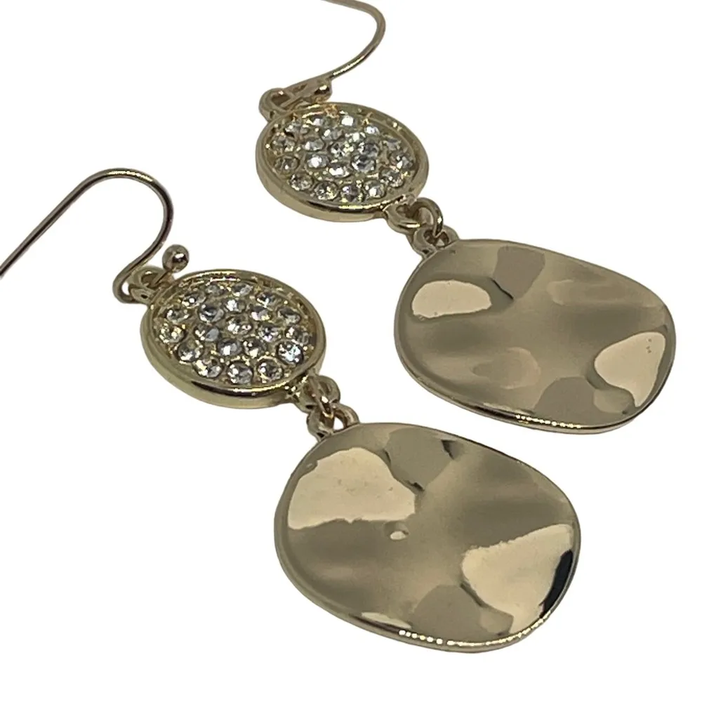Gold drop earrings with sterling silver post for sensitive skin - Image 4