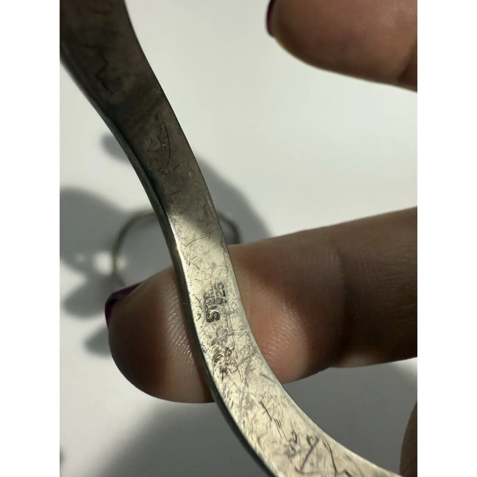 Sterling Silver 2 Stackable Stacked Hinged Wavy Bangle Bracelets Mexico 925 - Image 8