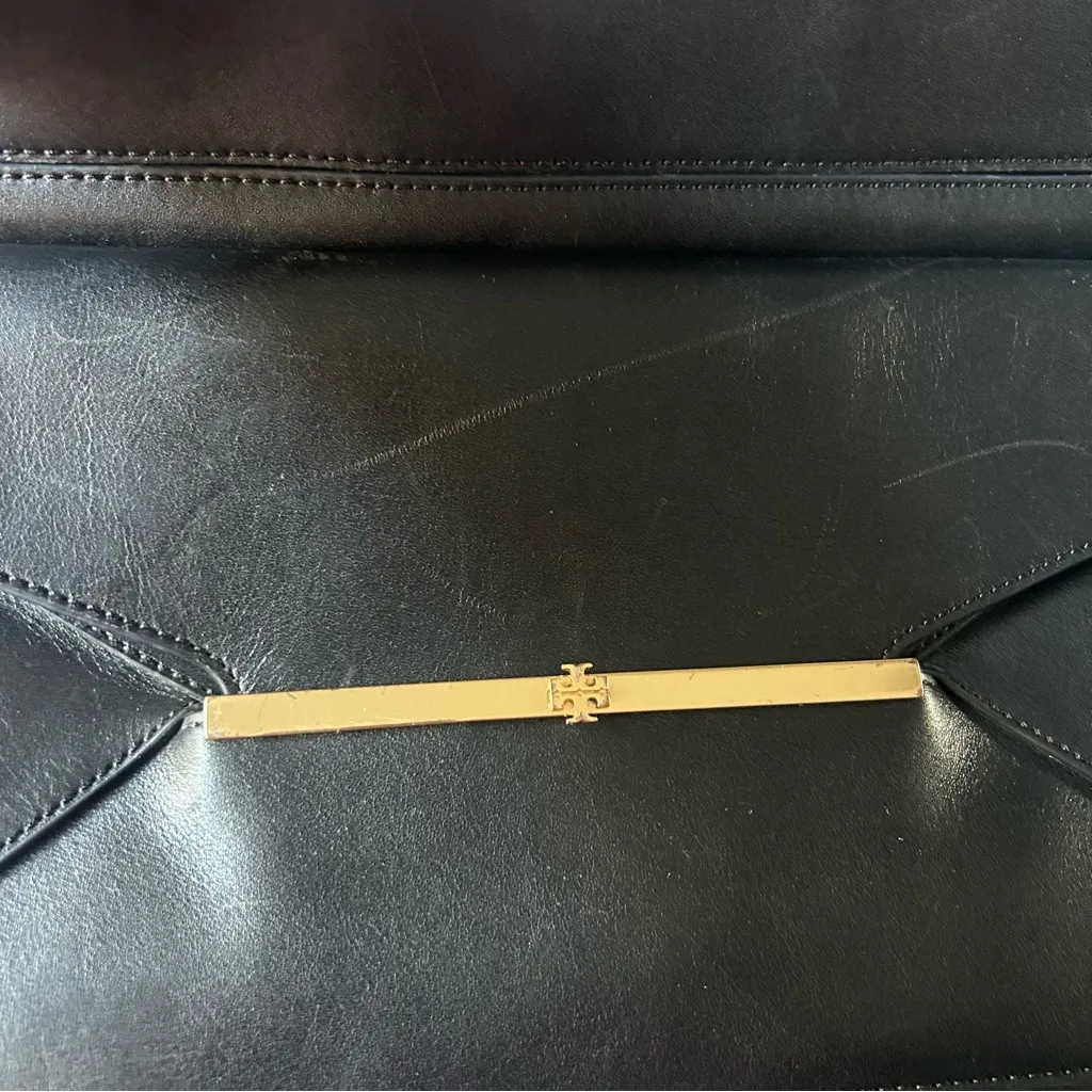 Tori Burch Elegant Black Leather Tote Bag - Image 2