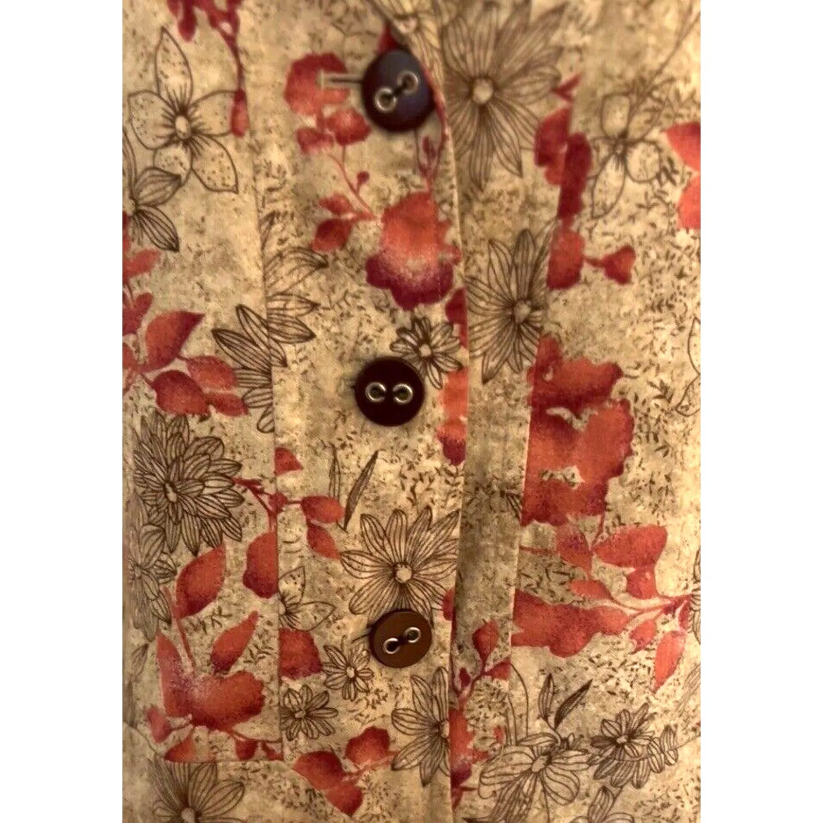 Blazer Floral Linen Blend Women Lined Women SZ 12 Y2K Boho Cottage Core RQT Pink - Image 3