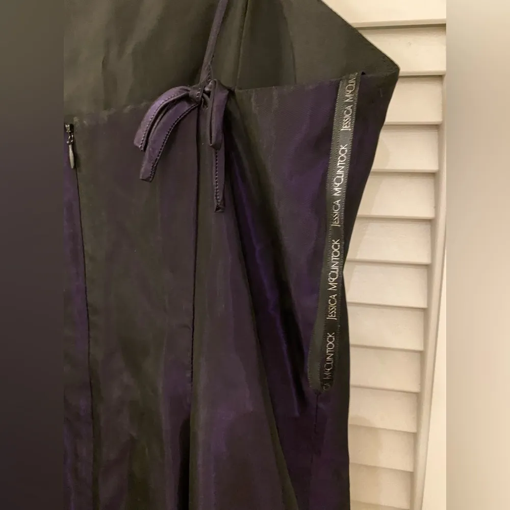Jessica McClintock Gunne Sax Purple Iridescent Spaghetti Strap Dress - Image 6