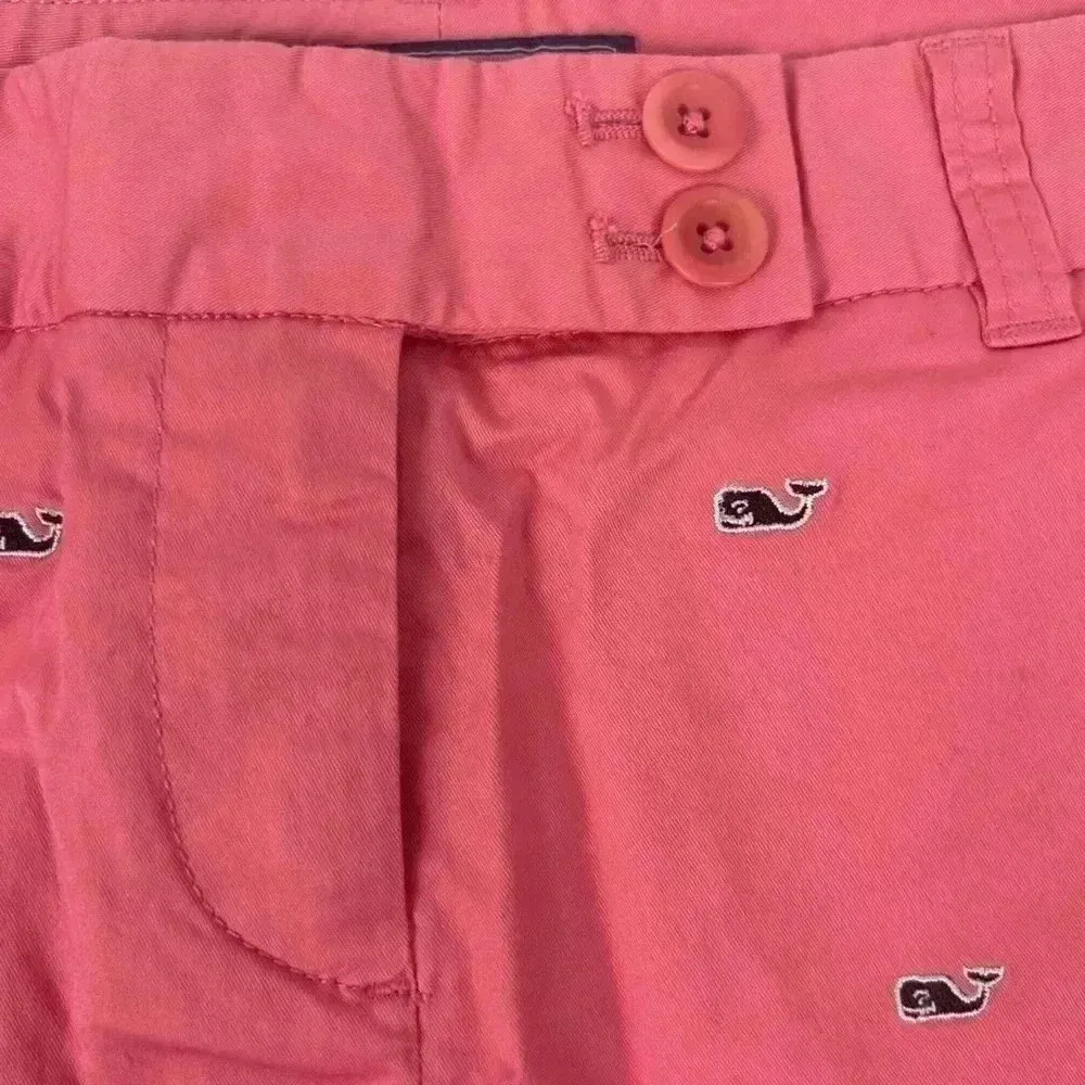 Vineyard Vines Dayboat Shorts Chino Whales Preppy Summer Pink women’s 4-NWOT - Image 2