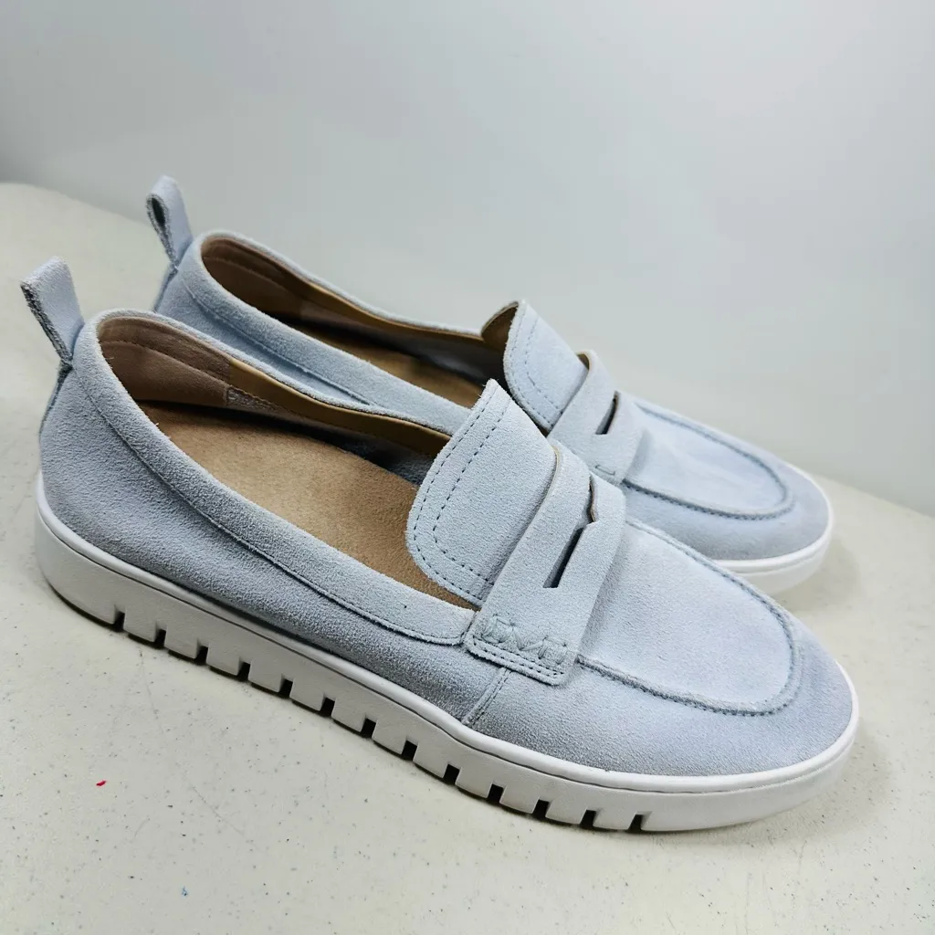Vionic Uptown Penny Loafers Women 11 Blue Suede Slip On Casual Shoes - Image 2
